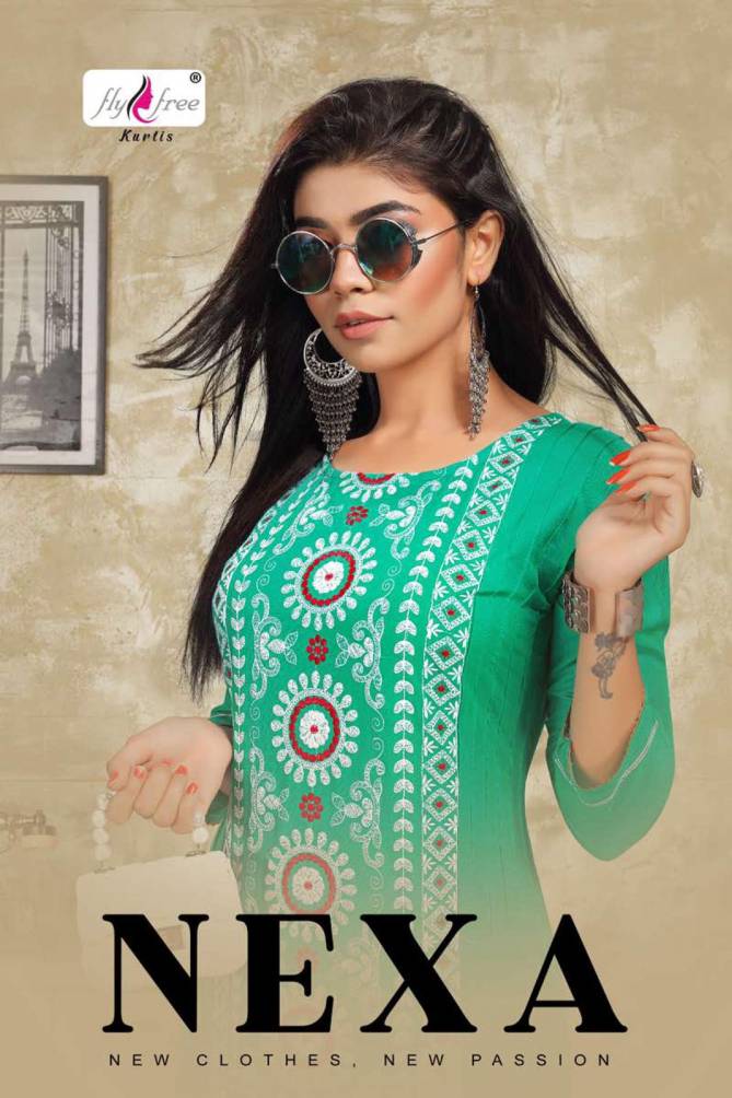 Fly Free Nexa Fancy Festive Wear Rayon Printed Kurti With Sharara Collection